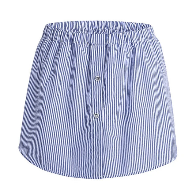 Women Denim False Hem Layering Fake Top Lower Sweep Skirt Half Shirt Extenders