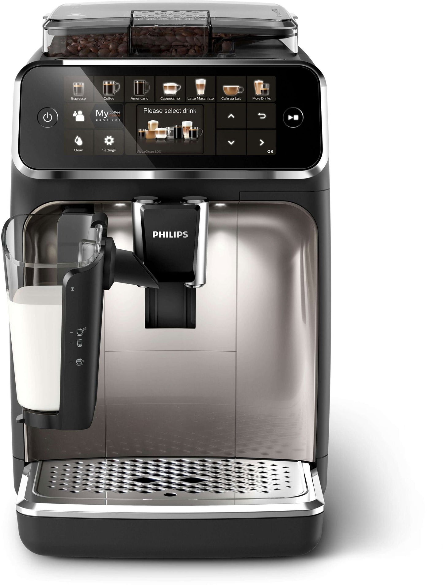 PHILIPS EP5447/90 Serie 5400 LatteGo 11 Kaffeespezialitäten Kaffeevollautomat Schwarz/Chrom