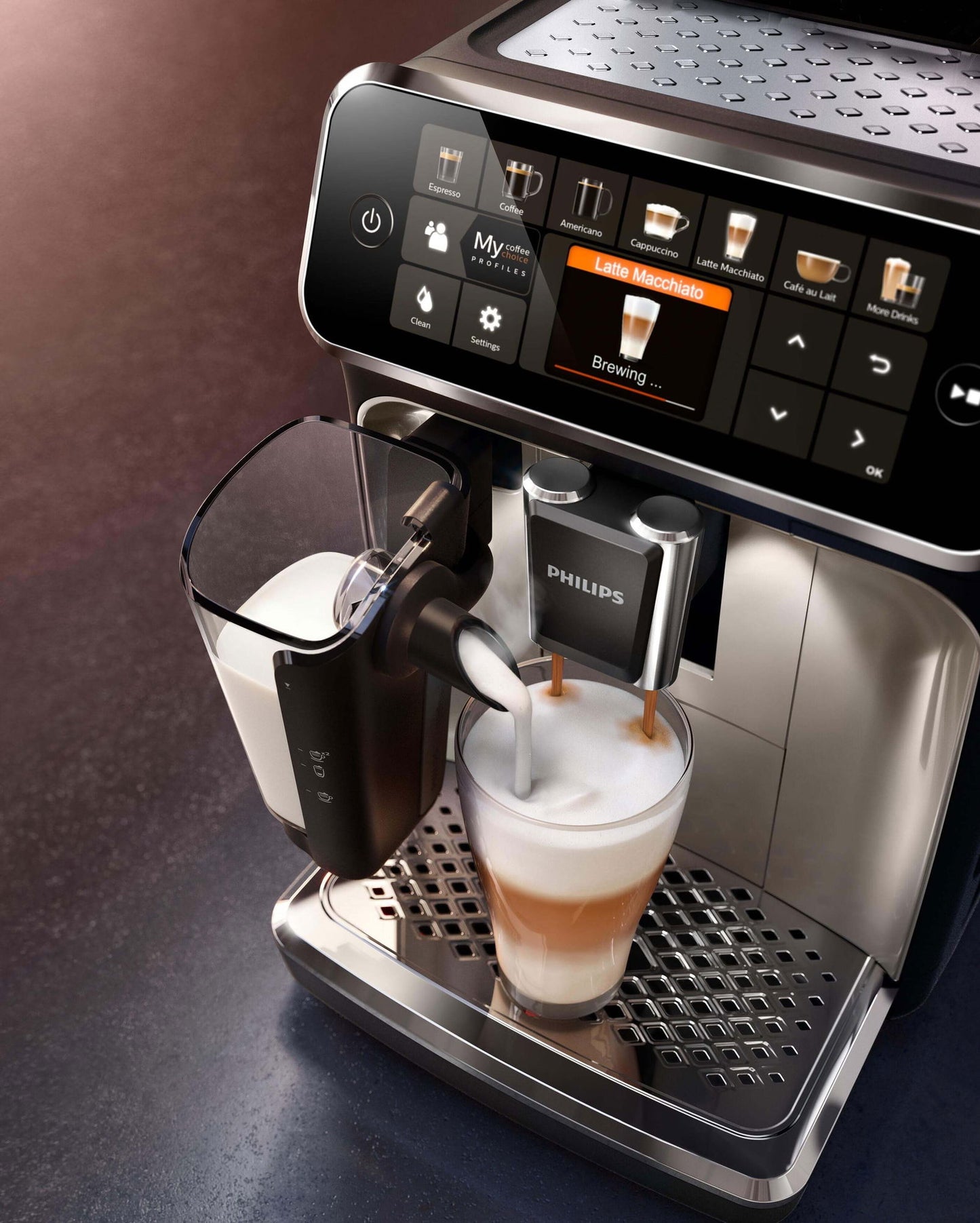 PHILIPS EP5447/90 Serie 5400 LatteGo 11 Kaffeespezialitäten Kaffeevollautomat Schwarz/Chrom
