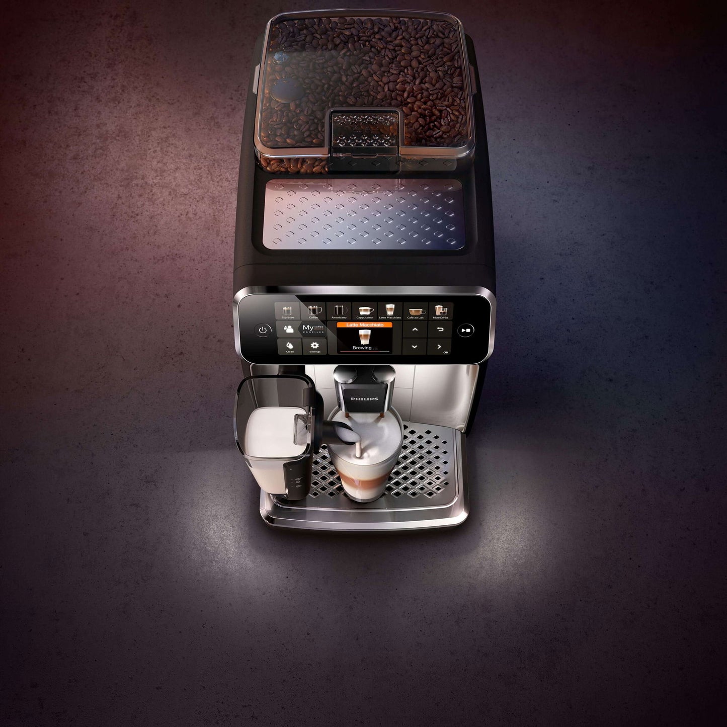 PHILIPS EP5447/90 Serie 5400 LatteGo 11 Kaffeespezialitäten Kaffeevollautomat Schwarz/Chrom