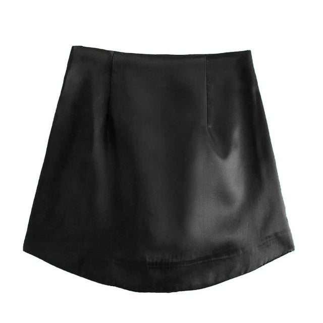 Women Mini Skirts Green Satin High Street Solid Side Zipper Sexy Bodycon Skirt Faldas Mujer