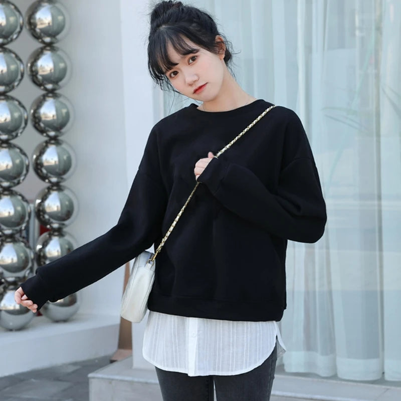 Women Denim False Hem Layering Fake Top Lower Sweep Skirt Half Shirt Extenders