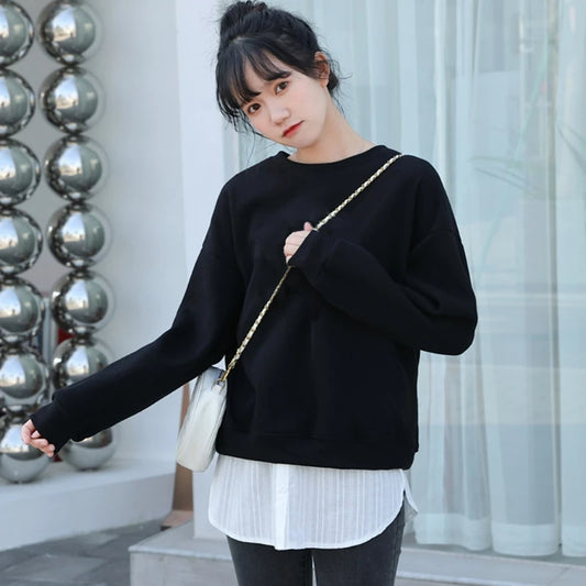 Women Denim False Hem Layering Fake Top Lower Sweep Skirt Half Shirt Extenders