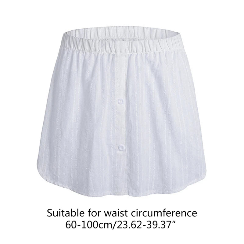Women Denim False Hem Layering Fake Top Lower Sweep Skirt Half Shirt Extenders