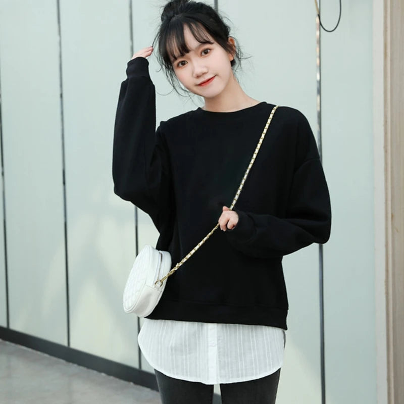 Women Denim False Hem Layering Fake Top Lower Sweep Skirt Half Shirt Extenders