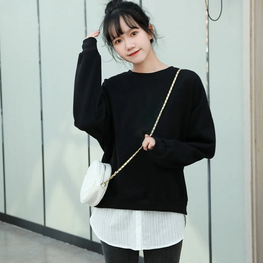 Women Denim False Hem Layering Fake Top Lower Sweep Skirt Half Shirt Extenders